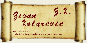 Živan Kolarević vizit kartica